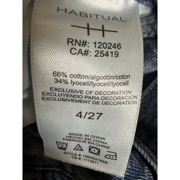 Habitual Wide Leg Jeans Size 4/27 High Rise Cuffed Hem Inseam 29 - Picture 6 of 6
